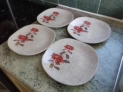 Set Of 4 Vintage J&G Meakin Flamenco Luncheon Plates 22cm/8.7 Inch • £19.99