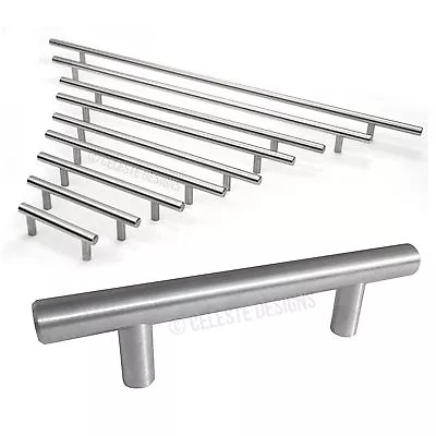 Bar Pull Modern Cabinet Handle Brushed Nickel Solid Steel 12 Mm • $1.90