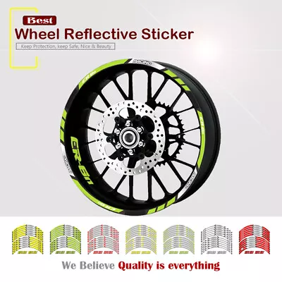 Wheel Sticker Reflective Waterproof Stripe Rim Decals FOR KAWASAKI NINJA ER-6N • £18.37