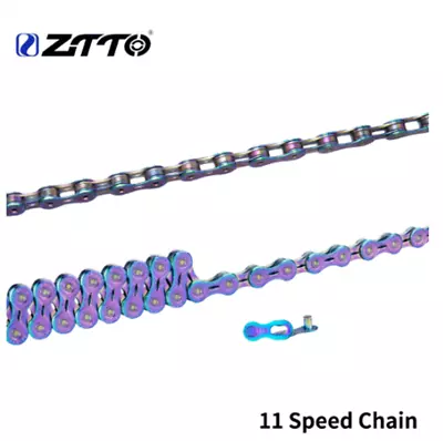 ZTTO 11 Speed SLR Chain 11s Colorful Road Bicycle Missing Link Rainbow Chains • $102.59