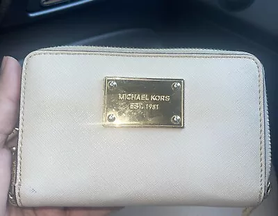 Michael Kors Wristlet Purse. Cream  Gold Zippers • $8