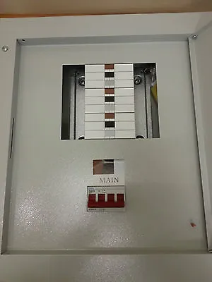 MCB DISTRIBUTION BOARD 3 PHASE IND BOARD + 125a ISO 6 WAY + 3 TP MCB'S DIFF AMPS • £199.96