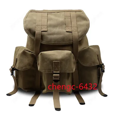 Replica WW II US Military Backpack Pouch Musette M14 Military Haversack Linen • $38.55