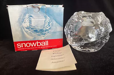 Medium Kosta Boda Snowball Candle Holder 1970's Swedish Modern Ann Warff MIB • $39.95