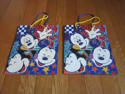 2x Disney Mickey Mouse Vintage Gift Bags Paper CLEO 1996 Unlimited FREE SHIP • $18.95