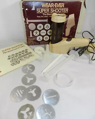 Vtg WEAR-EVER 70123 Electric Super Shooter Cookie Press Gun W 7 Discs Book • $12.95