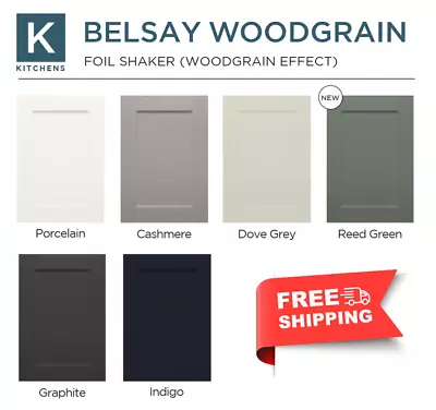 Belsay GRAINED Shaker Replacement Kitchen Doors Drawers Panels • £7.99