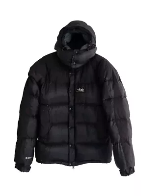 Men's Rab Summit EXTREME Cold Weather Black Hooded Pertex Down Jacket-Size Small • £120