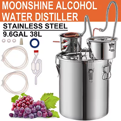 9.6Gal 38L 3Pot Water Wine Alcohol Distiller Moonshine Still Home Brewing Kit • $127.50