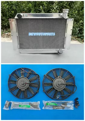 ALUMINUM RADIATOR + FAN For 1955-1960 57 UP TO 700HP CHEVY CORVETTE 350 V8 • $205