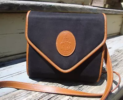 MARK CROSS Canvas Leather Crossbody Handbag Black Brown Small Vintage Purse Bag • $69.99