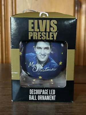 NIB 2015 Elvis Presley LED Light Up Christmas Ball Ornament • $15