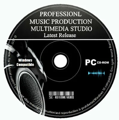 Pro Music Production Studio Multi-Track Editing Mixing Recording Software PC CD • £5.99