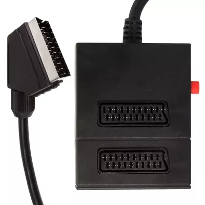 2 WAY SCART SWITCH BOX Splitter Adaptor Adapter TV Extension Lead Cable Wire UK • £7.52