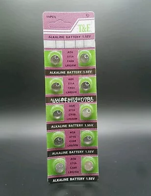 AG6 X 10 T&E LR920 LR69 ALKALINE BUTTON COIN CELL WATCH BATTERIES Genuine • £2.25