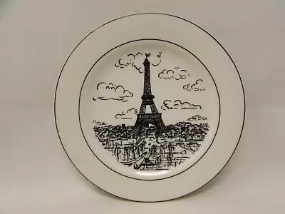 Parisian Scenes By Mikasa Salad Plate Ultima+ Black Scenes Of Paris B394 • $12.59