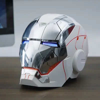 NEW AutoKing Iron Man MK5 Helmet Mask White Silver Plating • $329.99