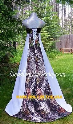 NEW Camo Wedding Gown -Mossy Oak SATIN Camo- MADE ONLY IN USA! • $495