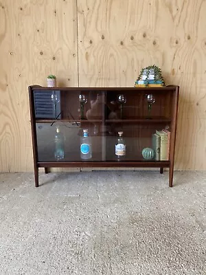 £275 • Buy Vintage Retro A.Younger Glass Sliding Doors Cabinet Bookcase