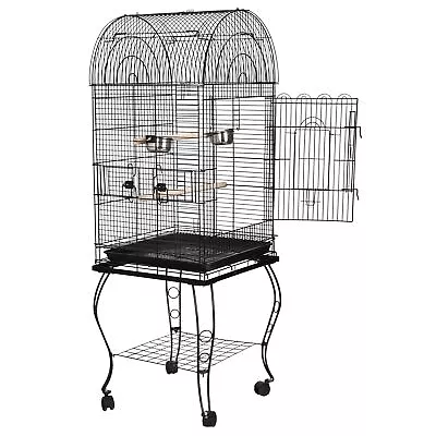 63  Rolling Bird Cage W/ Detachable Stand Cockatiel Macaw Home Durable Cage  • $48.59