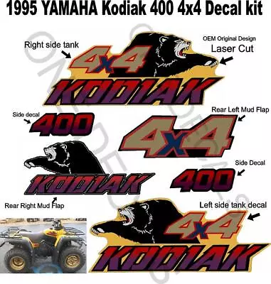 Yamaha Kodiak 400 4x4 OEM Decal Graphics Kit 1992 1993 1994 1995 1996 1997 • $39.99