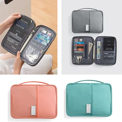 $11.69 • Buy Family Travel Organiser Tickets Wallet Pouch Holder Passport Document RFID Cards