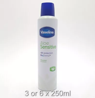 Vaseline Aloe Sensitive Anti-perspirant Deodorant Big 250ml Can 3 Or 6 Pack • £11.99