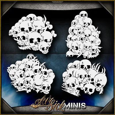 Mini Skull Background Set 5 -  Airbrush Stencil Template Airsick • $20