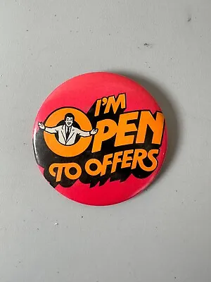 Vintage I'm Open To Offers Pin Button Pink Mod MCM • $15.75