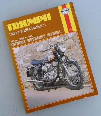 Triumph Motorcycle Manual 1969-1975 Rocket Three 3 & Trident T150 T150v A75  All • $39.95