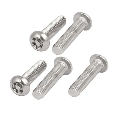 M6x25mm 304 Stainless Steel Button Head Torx Security Tamper Proof Screws 5pcs • £5.29