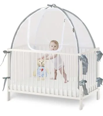 Baby & Beyond Baby Crib Tent Safety & Mosquito Net Self Locking Zippers • $44.95