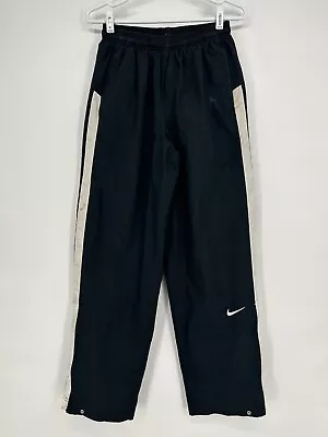 Vintage Nike Pants Mens Small Black Windbreaker Track 90s Team Ankle Zip • $20