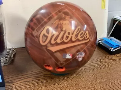 Baltimore ORIOLES Vintage 14 Lb VIZ-A-BALL Brunswick Bowling Ball USBC 2002 • $50