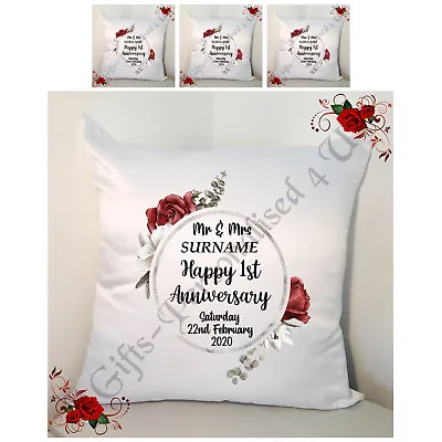 Personalised 18  Cushion - Anniversary Gift - 1st/5th/10th Etc - Design 10 • £16.99