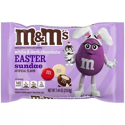 M&M's 7.44 Oz EASTER SUNDAE White & Dark Chocolate Candies Limited * BB 9/2024 * • $12