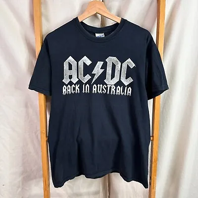 AC/DC Shirt Shirt Medium Black Sold Out Australia Tour Short Sleeve • £9.27