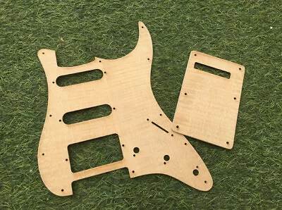 2pcs ST Style HSS Guitar Pickguard 3-ply Solid Wood Flame Maple Veneer 11 Hole • $28.90