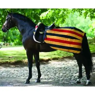 £71.95 • Buy Horseware Rambo Newmarket Stripe Competition Exercise Fleece Riding Rug Gold/Nav