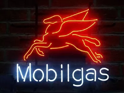 20 X16  Mobilgas Pegasus Flying Horse Mobil Gas Oil Logo Neon Sign Light L1214 • $134.49