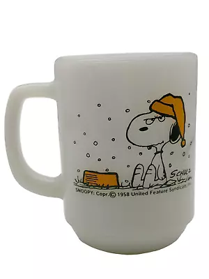 1958 Fire King Snoopy “I Hate It When It Snows On My French Toast-Vtg-Milk Glass • $35.95