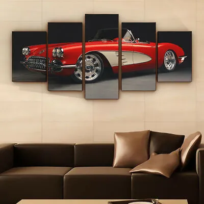 1960 Corvette Classic Car 5 Piece Canvas Print Picture HOME DECOR Wall Art • $88.35