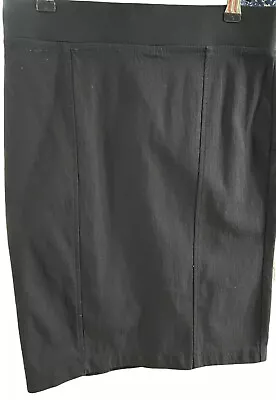 Dalia Black Womans Sz4 Pull On Pencil Skirt Pristine Easy Wear &care Classic • $16.94