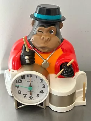 Vintage RHYTHM ONE MAN BAND Gorilla Drummer Alarm Clock Parts NOT WORKING FLAWED • $41.95