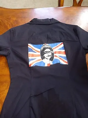 $54.18 • Buy SEX PISTOLS Button Up Work Dress - 2 Sided God Save The Queen ~Never Worn~ L XL