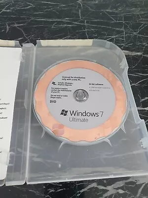 Windows 7 Ultimate 64 Bit DVD With Product Key • $75