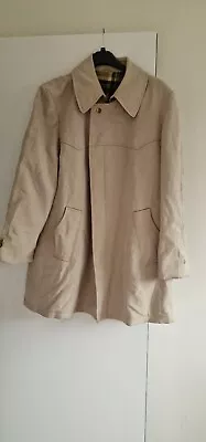 Vintage Crownwear All Weather Trench Coat Men  Rain Jacket All Weather Lined Tan • £9