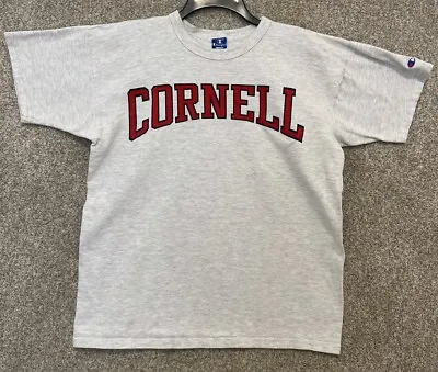 Vintage Champion Mens Gray Cornell University Short Sleeve T-Shirt Size XL USA • $29.99