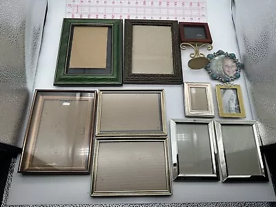 Vintage Photo Picture Frame Lot Of 10 Wood Brass Silver • $15