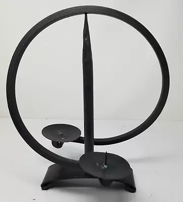 Industrial Floating Iron Candle Holder Stand Round Minimalist Design Imperfect • $29.95